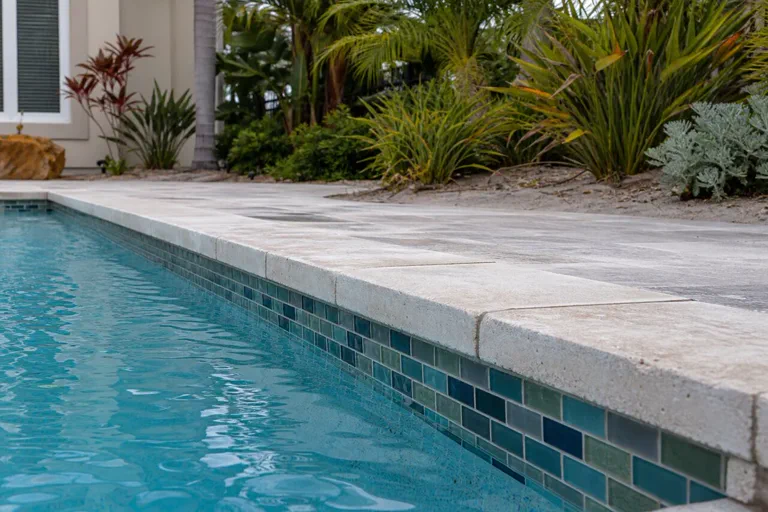 Pool coping tile and finish edge in Brevard County